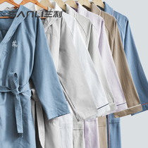 Five-star hotel-grade bathrobe towel material Adult mens cotton long nightgown winter cotton absorbent quick-drying bathrobe women