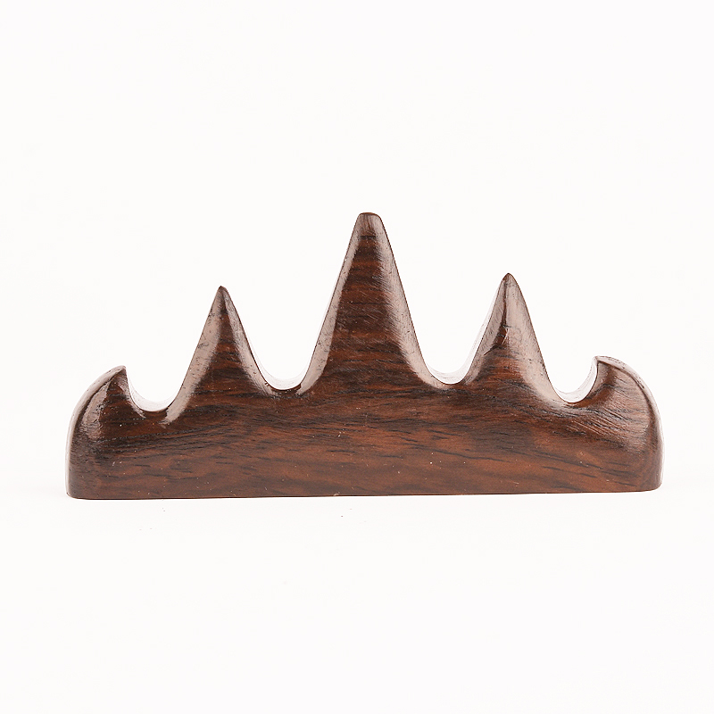 Ink house Fasting Brush Pen pen Mountain solid wood Creative adorable retro pen frame Black Zimwood Five fingers Mountain Wenfang Four Treasure Calligraphy Supplies Practicing Fur Pen Character Tabletop Pendulum