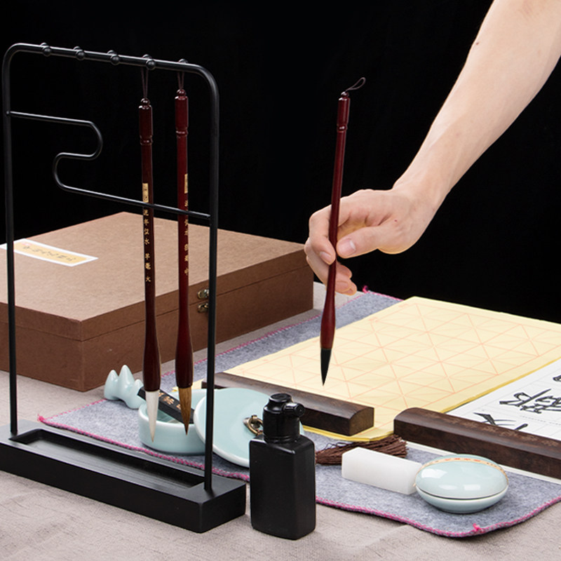 Ink Scheid Fasting Brush Suit Beginology Introductory Essay Room Four Treasure Boutique Suit Calligraphy Water Write Cloth Brush Pen Holder Brush Pen Ink Pen Ink Paper Inkstone Wolf calligraphy Calligraphy Calligraphy Country Painting supplies