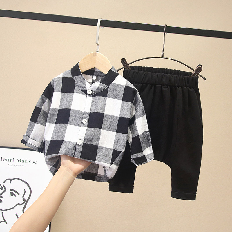 Boy's autumn clothes suit thin section One year and half male baby Fall Children's spring and autumn children Long sleeves Early autumn clothes Boys