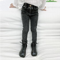 Girl Jeans 2022 Spring Autumn Clothing New Small And Medium Size Slim Fit Pencil Pants Winter Han Version Sashimi Pants