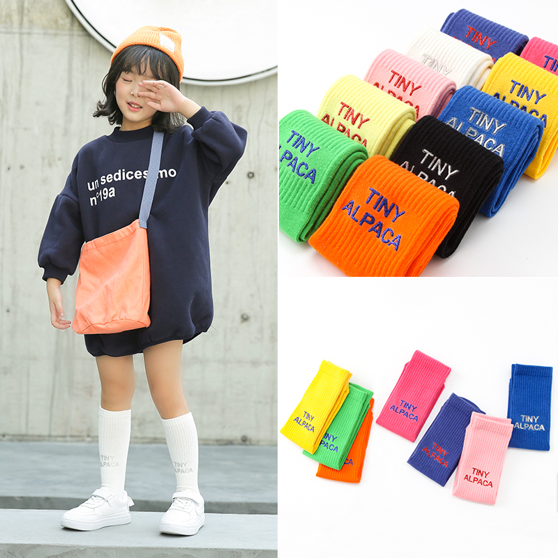 Girl's stockings pure cotton childhood princess Korean baby colorful flash stockings in autumn winter