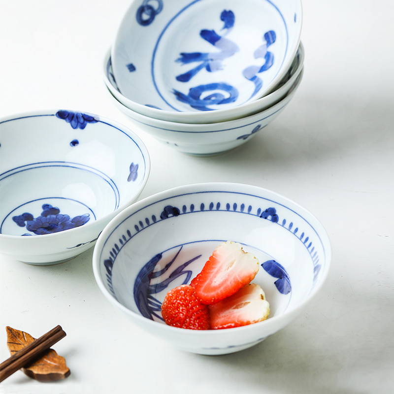 The fawn field'm blue winds don ceramic bowl bowl of rice bowls imported from Japan Japanese tableware household small bowl