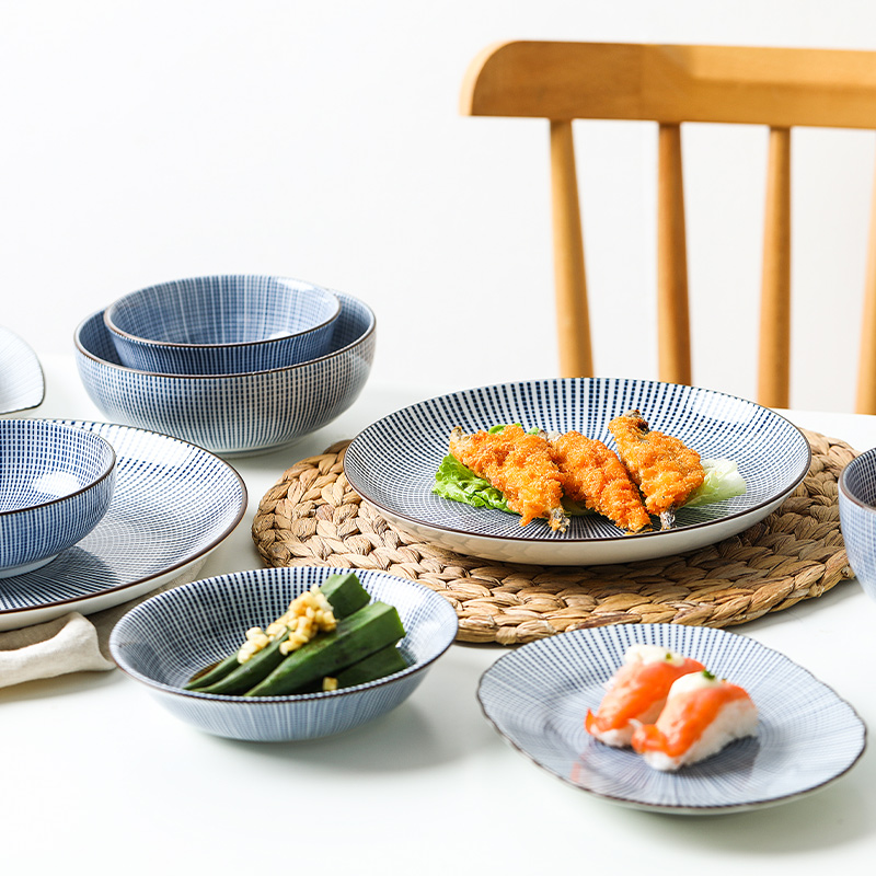 Japan imports ceramic is highly home blue grass analyzes ten creative steak dish Japanese dish fish sushi plate