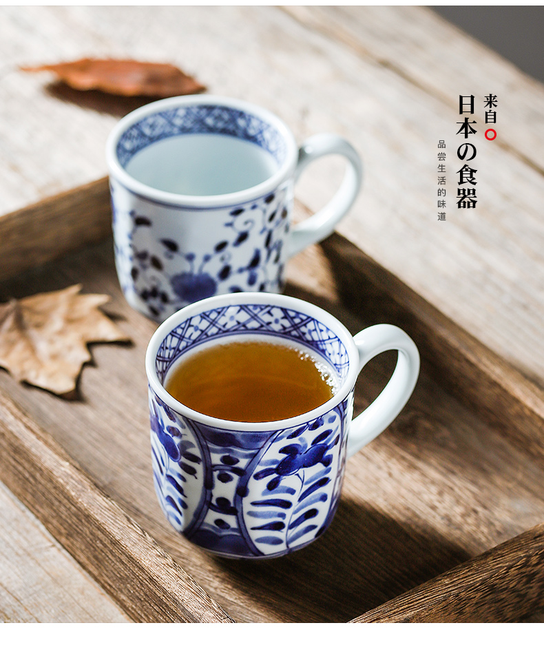 The deer field'm ceramic tea sets imported from Japan Japanese blue winds hall mark cup ceramic cups with handle cup