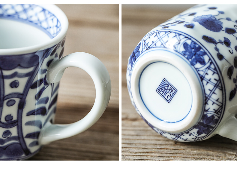 The deer field'm ceramic tea sets imported from Japan Japanese blue winds hall mark cup ceramic cups with handle cup