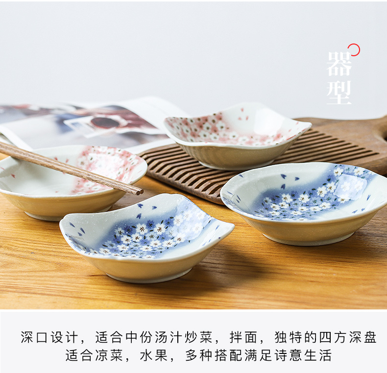 Japan 's imports of ceramic tableware sakura snow Japanese deep dish dish dish dish fruit plate pasta dishes