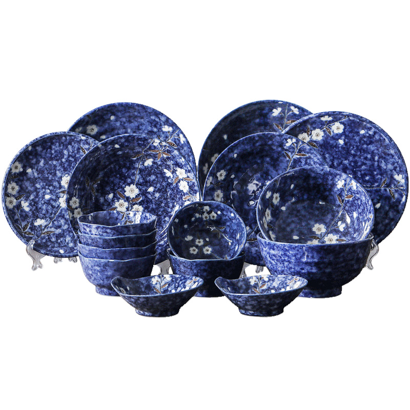 The fawn field'm 16 head dishes to suit Japanese cherry blossom put imported from Japan and wind ceramic tableware 4-6 people eat