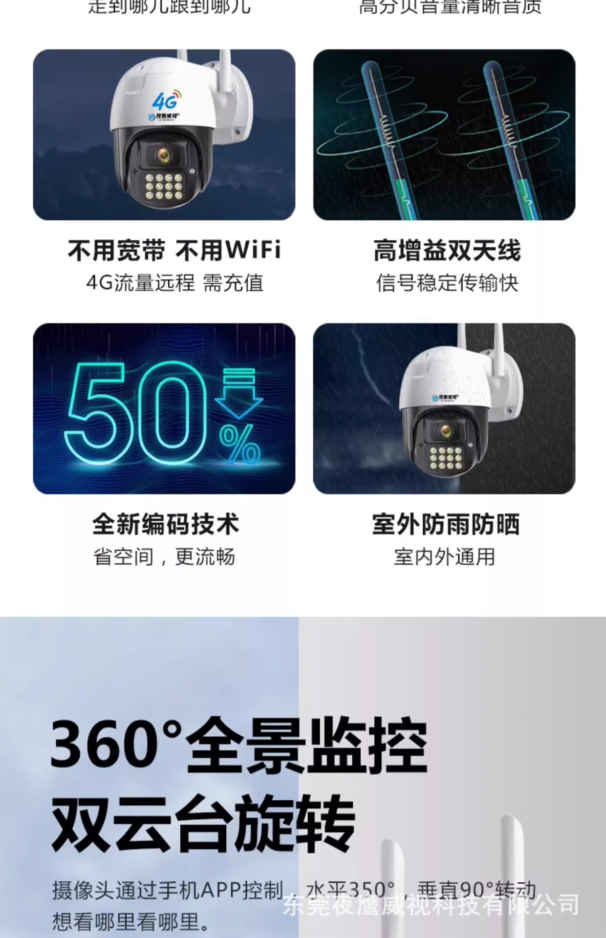 4g/5g摄像头 4g摄像头无需网路不用wifi连手机远程无线监视器家用室外高清夜视 Nighthawk nuctech
