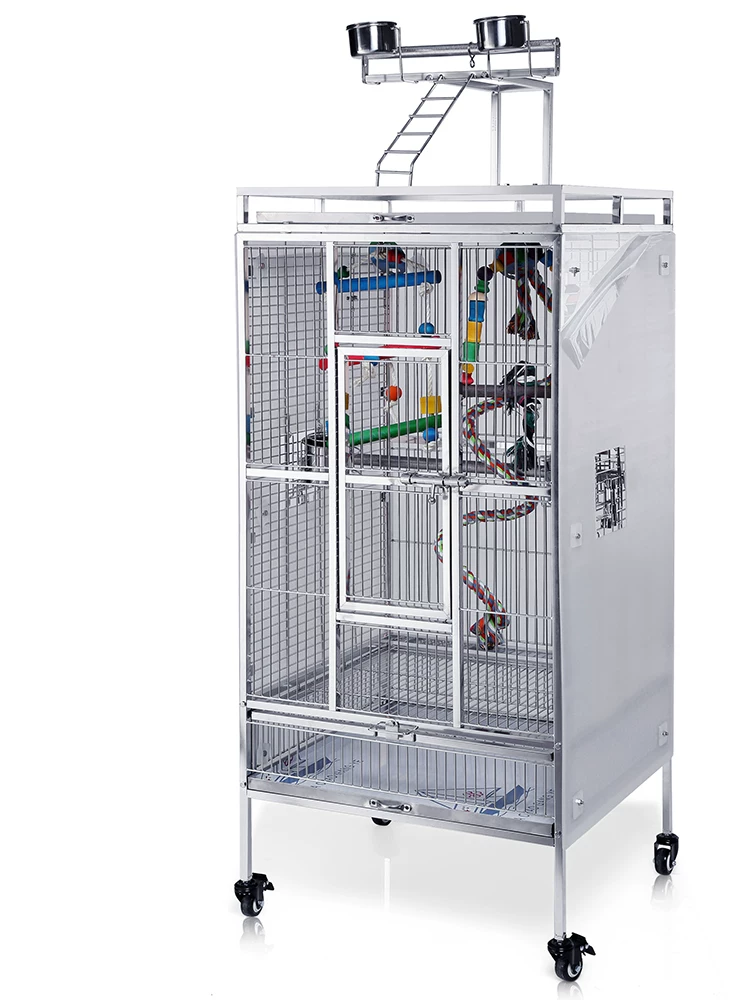 Luxury 304 stainless steel parrot cage large Xuanfeng large villa breeding Alx special parrot cage