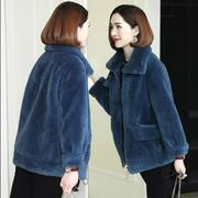 Mùa thu / mùa đông mới áo cashmere nữ hạt ngắn cơ thể giống như chiếc áo khoác lông cừu phiên bản Hàn Quốc lỏng lẻo