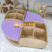 Kindergarten children early education pure Zhenmuyu mobile reading sofa combination book storage cabinet cushioned rest sofa