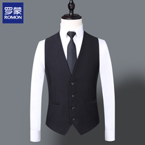 Romon 2021 suit vest mens slim-fit business Korean version of formal mens suit wedding vest dress vest