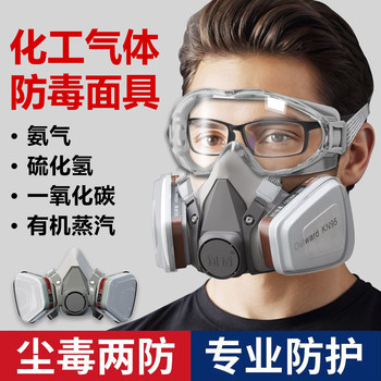 Dust-Proof Gas Mask, Full-Face Mask, Anti-Dust, Anti-Toxic Ammonia, Chemical Gas Mask, Spray Paint Special Self-Priming Filter Type