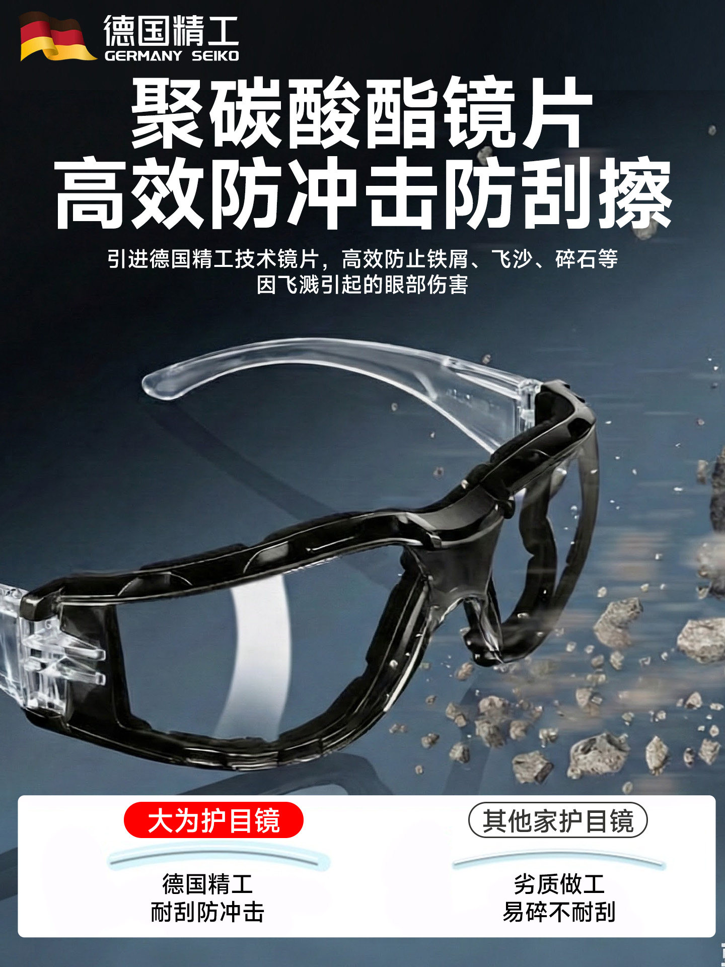 German Electric Vehicle Windproof Goggles, Anti-Dust, Anti-Fog, Men's Winter Cycling Goggles, Cycling Protection