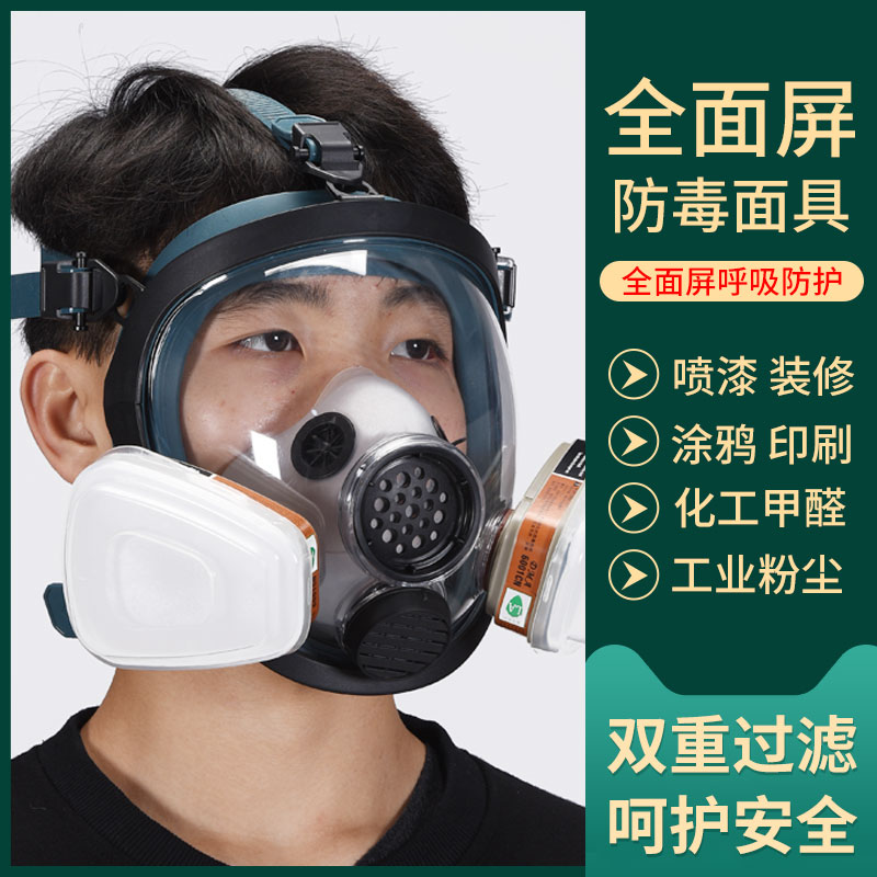 Anti-gas mask Full cover chemical anti-spray paint special full face anti-dust fire formaldehyde protective sleeve suction mask