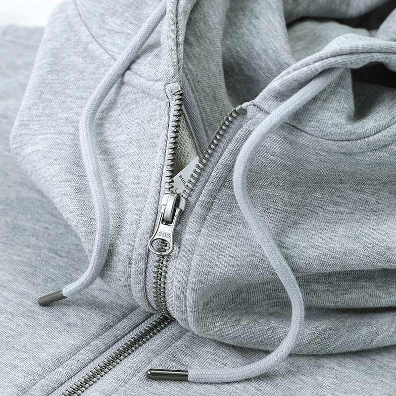 Spring and Autumn Men's Sweatshirt Zipper Loose Fit Hooded Solid Color Trendy Loose Cardigan Student Casual Long-Sleeved Jacket