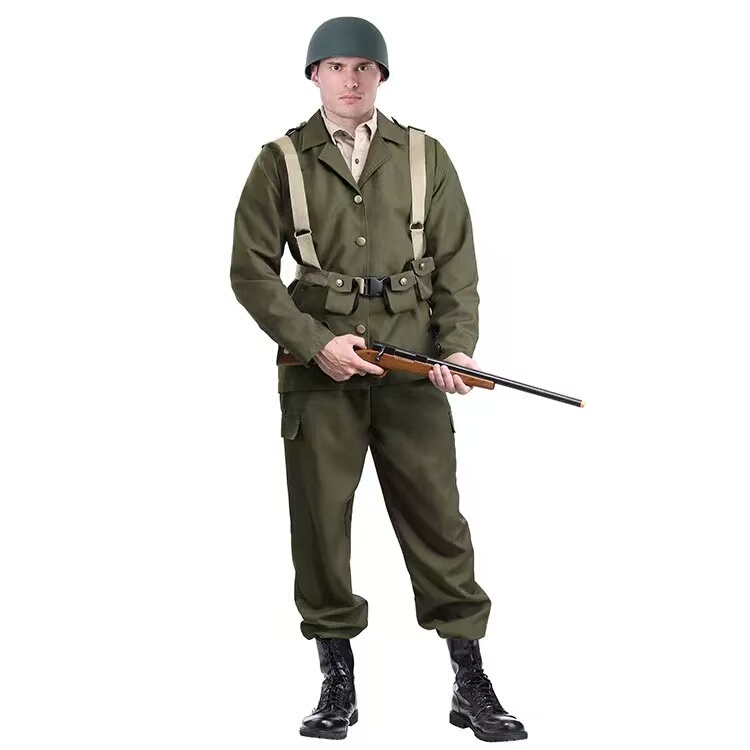 Halloween Carnival Stage Performance Costumes for Adults: American, German, British, European World War Ii Soldier Characters