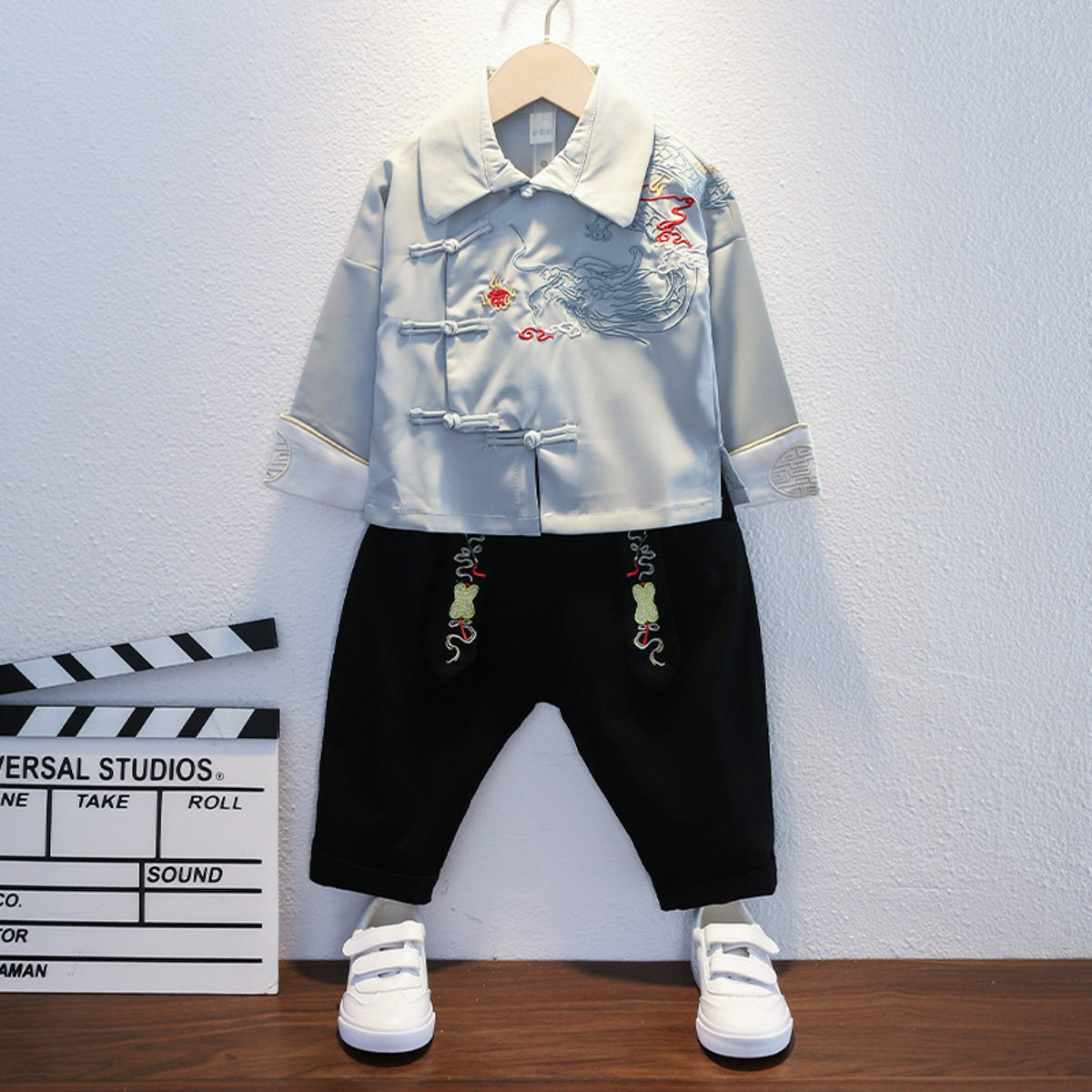 Boy Han suit suit male baby Chinese wind and ancient clothes boy handsome and ancient wind improvement Spring and autumn ethnic wind and Tang Costume Tide