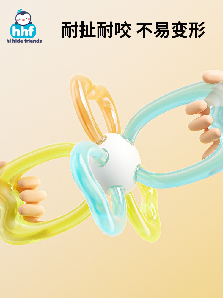 Manhattan Baby Hand Grasping Ball, Teething Toy for Infants in the Oral Stage, Chewable and Gripable, Educational Early Learning Teething Stick for Babies