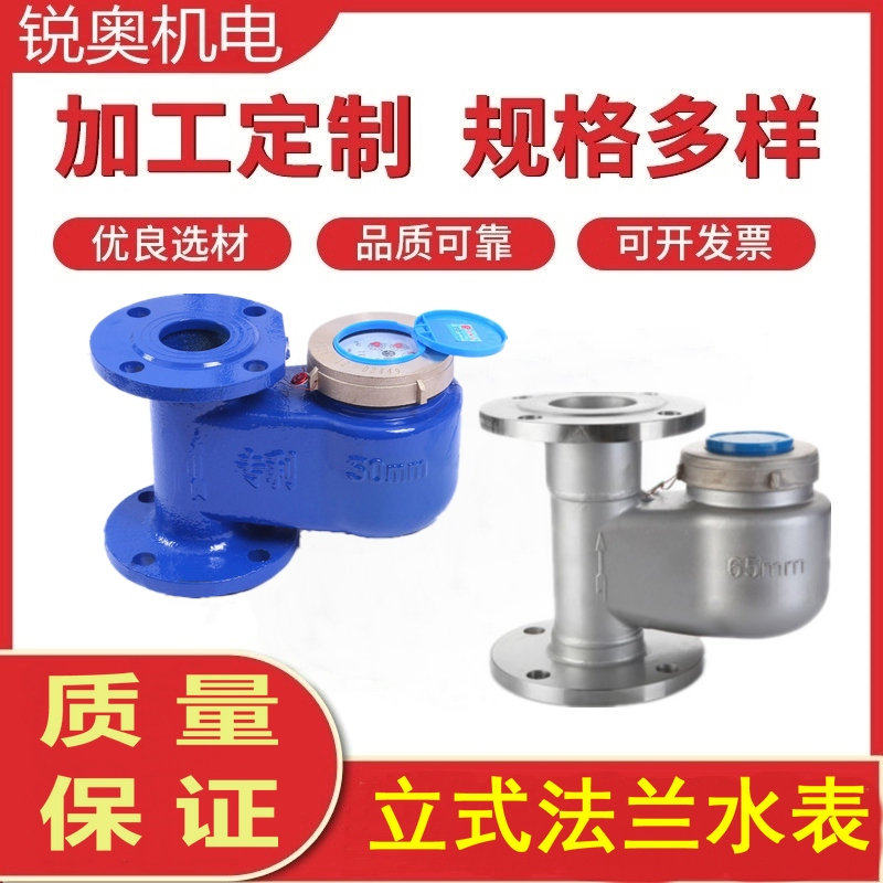 铸铁/不锈钢立式法兰水表 冷热水竖式法兰水表 立式水表DN50 80