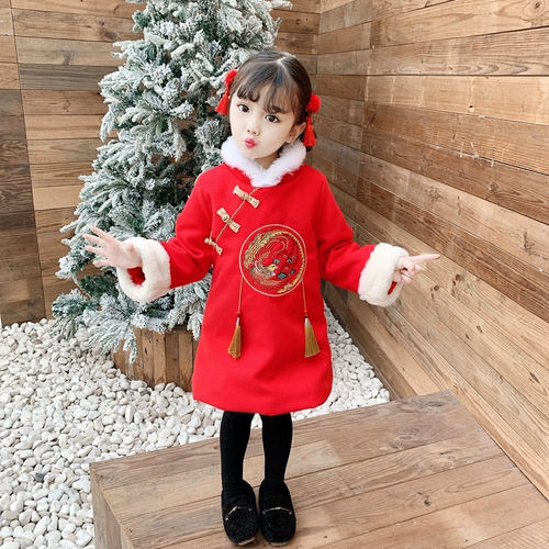 Демисезонное детское ципао, зимняя куртка, ханьфу, осенний сезон, детская одежда, увеличенная толщина