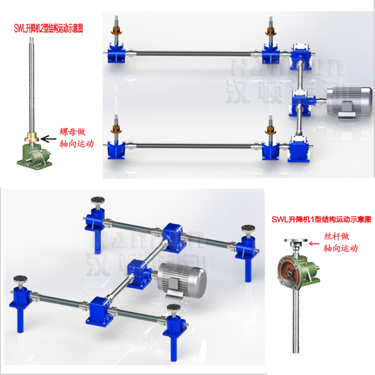 Custom screw lift worm gear reducer spiral electric lift small hand screw lift platform