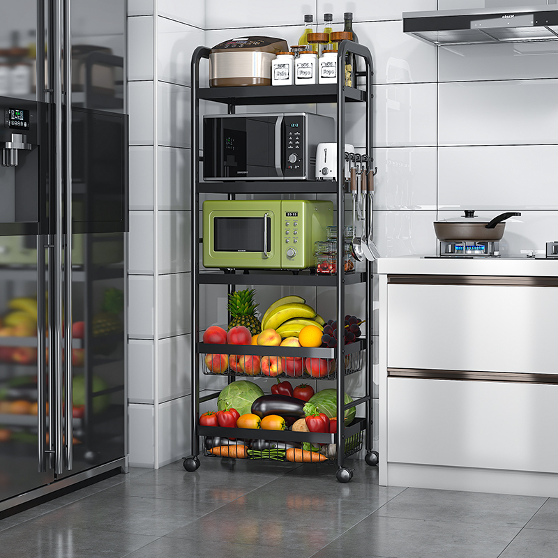 Kitchen dish basket layer floor floor microwave oven oven electric rice pot collects cabinet products