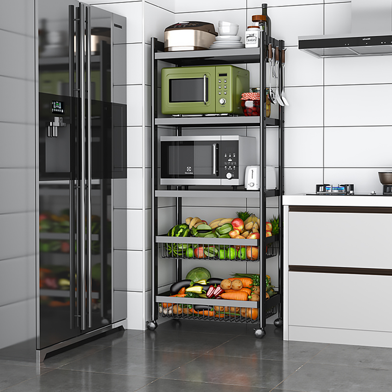 Kitchen Supplies Shelving Floor Type Multilayer Putting Microwave Oven Oven Pan Rack Home Electric electronic pot containing layer shelving cabinet