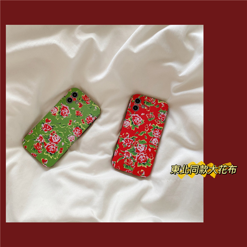 hinluckoNortheast big flower boulovers apply iPhone13 apple 11 12pro max phone protection shell xr xsmax 7plus female