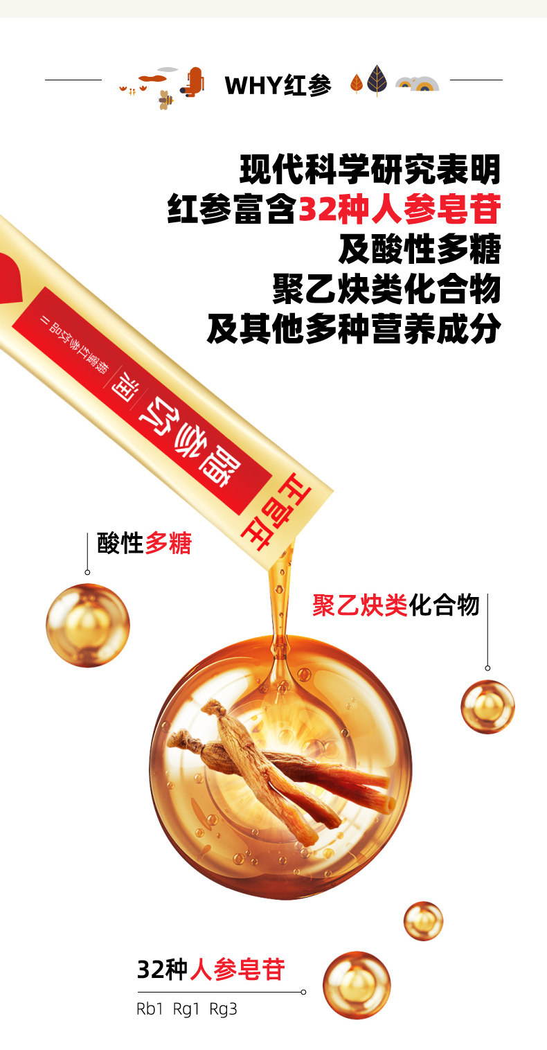 韩国国礼品牌 正官庄 恩珍源 红参液 10g*30袋 图5