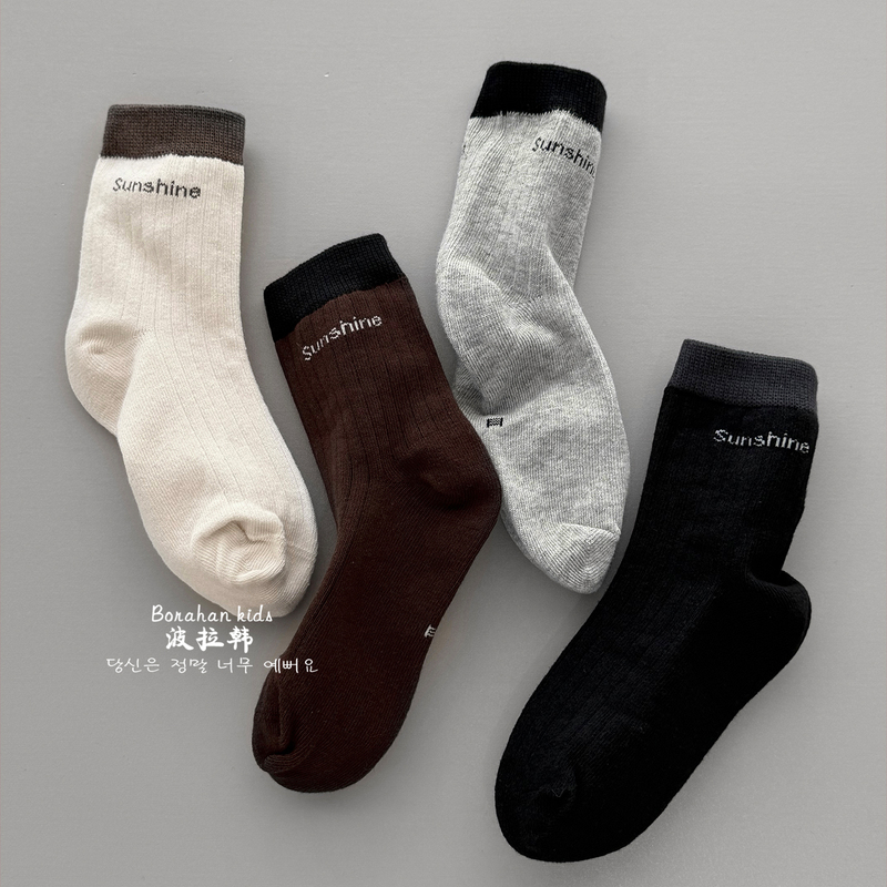 Girls' Socks 2026 New Autumn Children's Mid-Tube Socks Korean Style Color-Blocking Striped Sports Trendy Socks Boys' Cotton Socks Girls' Socks 2026 New Autumn Children's Mid-Tube Socks Korean Style Color-Blocking Striped Sports Trendy Socks Boys' Cotton Socks