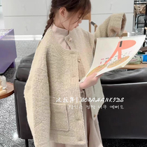 Pola Korean childrens clothing girls cashmere coat 2023 winter little girl alpaca coat medium big boy small fragrance