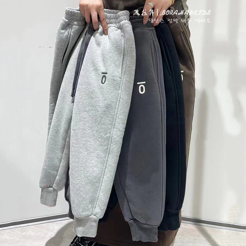 Girl Cashmere Sweatpants 2023 Winter Clothing Children Plus Suede Casual Pants CUHK Girl Sports Pants Girl Thickened Pants-Taobao