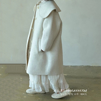 Pola Korean childrens clothing girls doll collar double-sided cashmere wool coat 2023 winter childrens wool coat