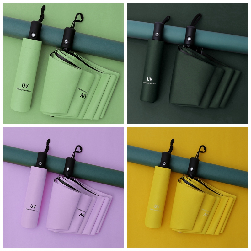 Umbrella female rain or shine dual-use folding automatic retractable double student male ins wind sun custom logo advertising umbrella