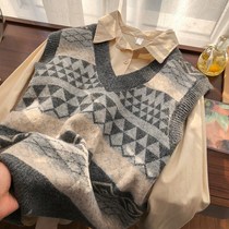 Orange Cat Family Pragmatist Vintage V Collar Knit Machia Women Winter 2020 New Outwear Loose Stack Wearing