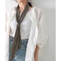 Known Fog Accessories Brief Fashion ~ Spring 100 Hitch Korea Ins grid Career Fashion Suit Narrow Silk Scarlet small strip