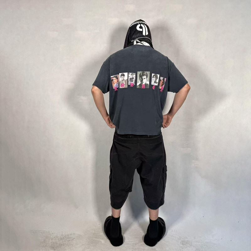 Paly Hollywood Hollywood Jennie Style Embroidered Distressed Washed Short-Sleeve American T-Shirt for Summer