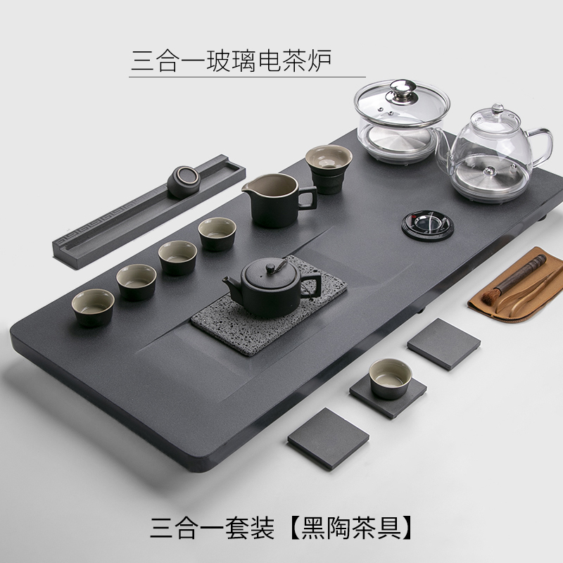 Wujinshi tea tray set kung fu tea set full automatic kettle with induction cooker Integrated Household Tea Sea