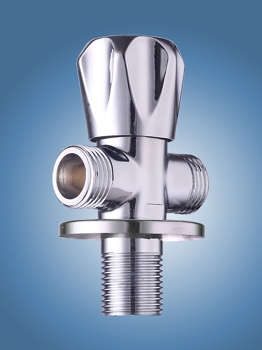 One in two all-copper triangle valve one in two out three-way valve with switch washing machine faucet water divider valve