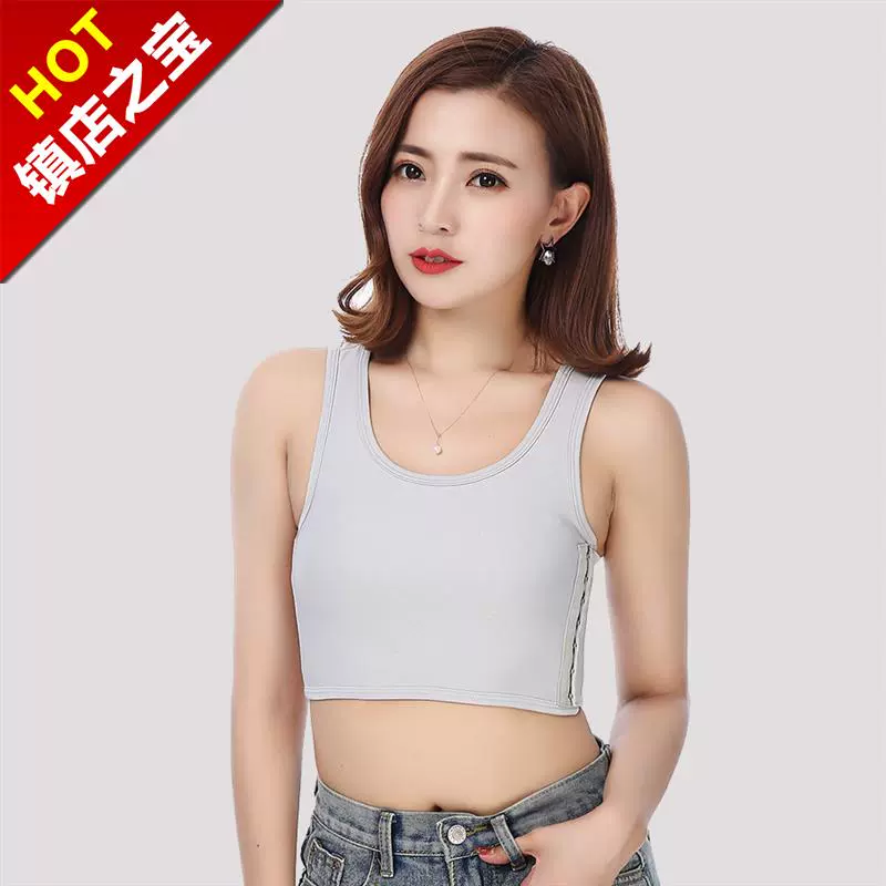 Vest sinh viên ngắn ngực chật r corset đồ lót nữ đẹp trai t quấn ngực phẳng ngực lớn ngực show nhỏ corset les - Sau sinh