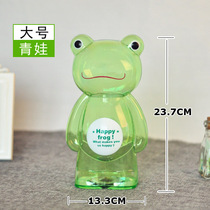 Transparent deposit money pot store money pot 2021 new internet red large capacity not to take big number cute little bear savings jar
