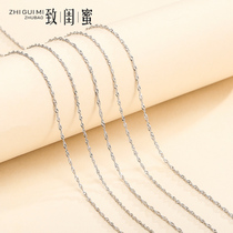 S925 sterling silver necklace female regulator chain sterling silver water wave chain choker single chain short bare chain wild silver chain