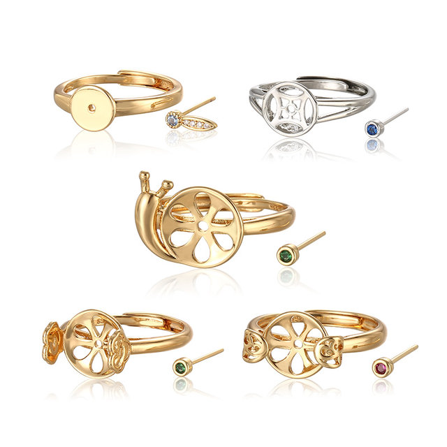 ງ່າຍດາຍຍີ່ປຸ່ນແລະເກົາຫລີຄວາມປອດໄພ buckle clip ring ເປົ່າສະຫນັບສະຫນູນອຸປະກອນເສີມ sand gold ວັດຖຸບູຮານ niche snail ການອອກແບບສະຫນັບສະຫນູນວົງ