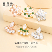 925 pure silver gorgeous earrings hollow tote zircon stone delicate earrings hollow to inlaid round pearl pearls crystal earbuds