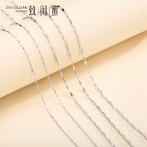S925 sterling silver melon seeds necklace women without pendant Japanese and Korean Net red choker short single chain thin bare chain chain