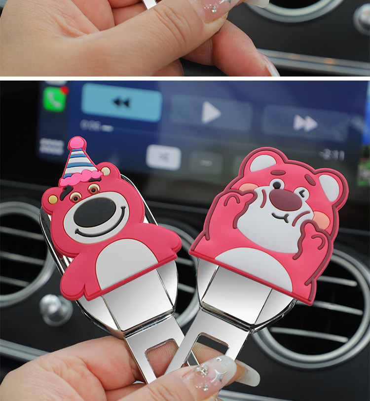Car Safety Seat Belt Buckle Extension Connector Alloy Adjustable Fixed Anti-Neck-Strangling Safety Rope Buckle