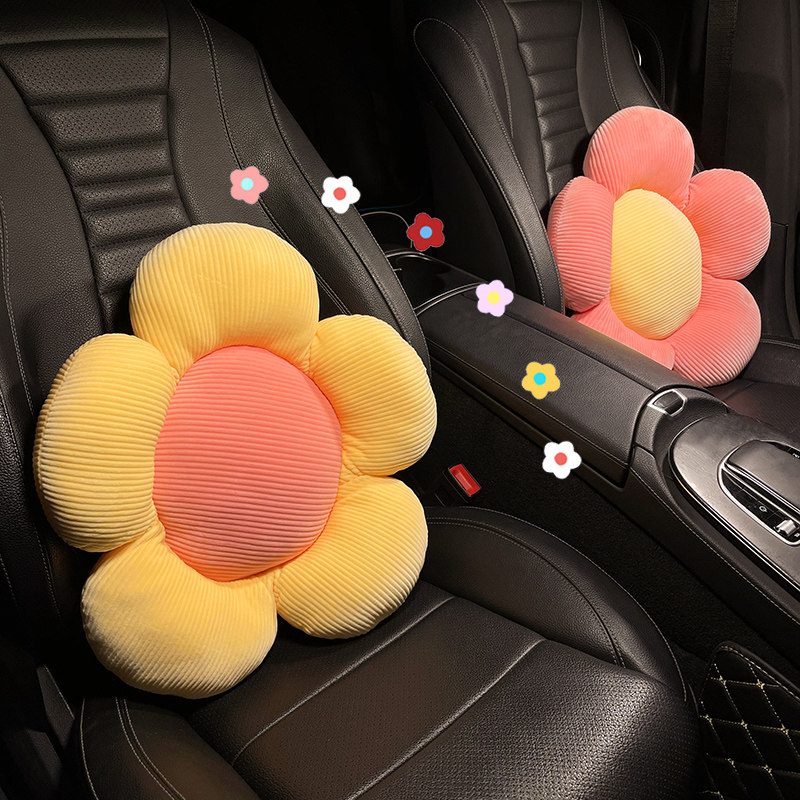 ins net red car cushion waist cushion car seat cute Hyunya flower waist leaning driving waist protector goddess model