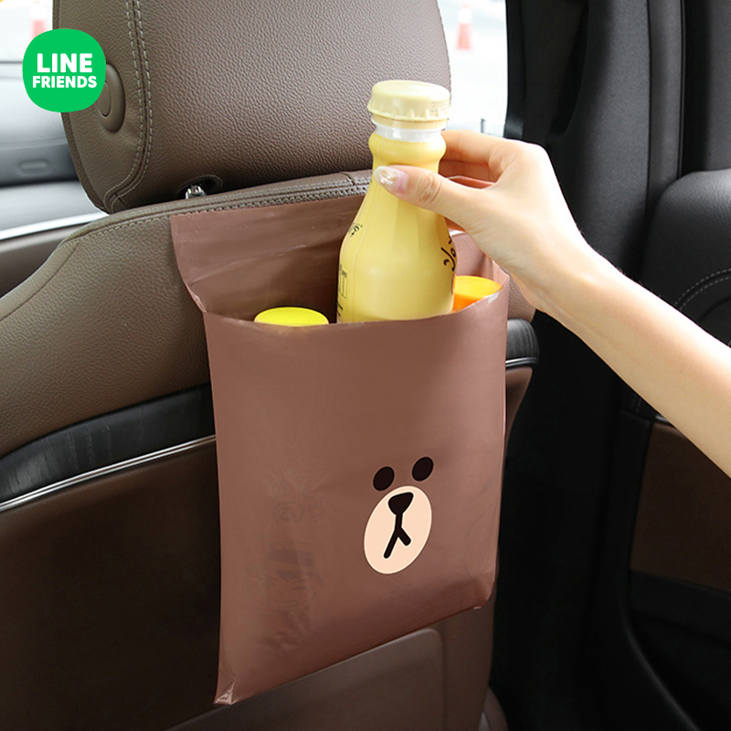 Car garbage bag sticky storage vomit bag car trash can car interior LINE FRIENDS